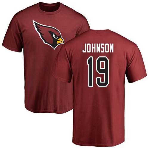 Arizona Cardinals Men Maroon KeeSean Johnson Name And Number Logo NFL Football #19 T Shirt